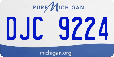 MI license plate DJC9224
