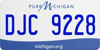MI license plate DJC9228