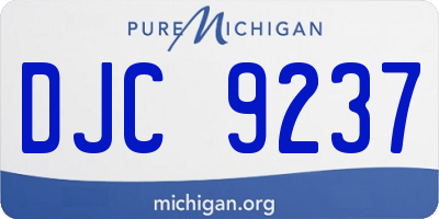 MI license plate DJC9237