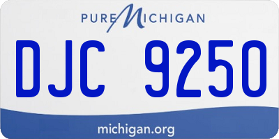 MI license plate DJC9250