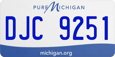 MI license plate DJC9251