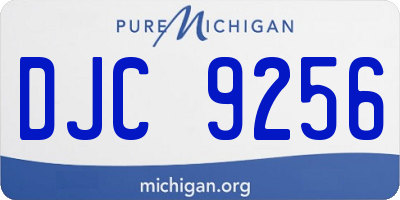 MI license plate DJC9256