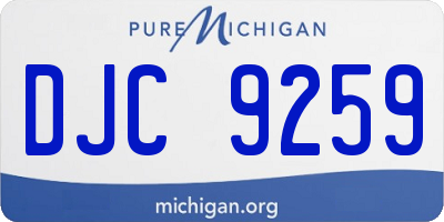 MI license plate DJC9259