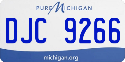 MI license plate DJC9266