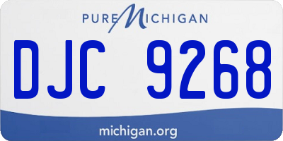 MI license plate DJC9268
