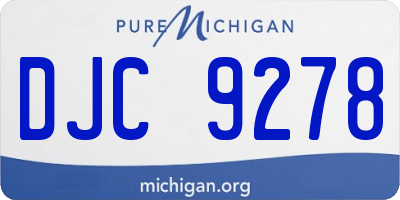 MI license plate DJC9278