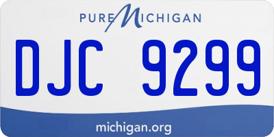 MI license plate DJC9299