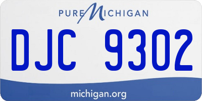 MI license plate DJC9302