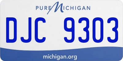MI license plate DJC9303