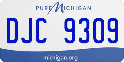 MI license plate DJC9309