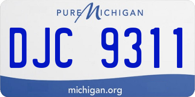 MI license plate DJC9311