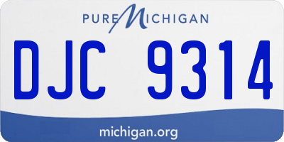 MI license plate DJC9314