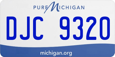 MI license plate DJC9320