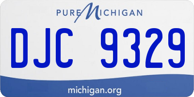 MI license plate DJC9329