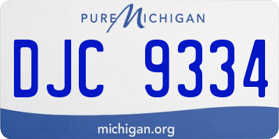 MI license plate DJC9334