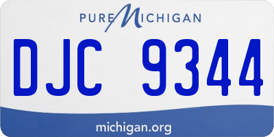 MI license plate DJC9344
