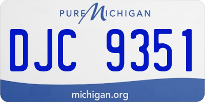 MI license plate DJC9351