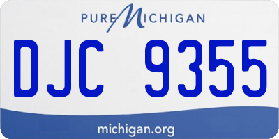 MI license plate DJC9355