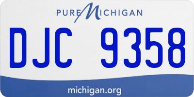 MI license plate DJC9358