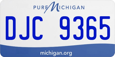 MI license plate DJC9365