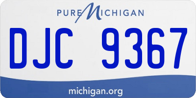 MI license plate DJC9367