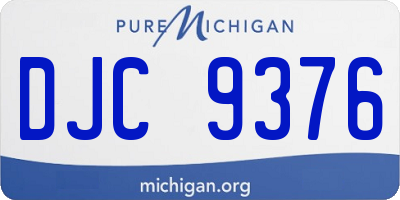MI license plate DJC9376