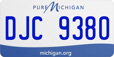 MI license plate DJC9380
