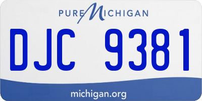 MI license plate DJC9381
