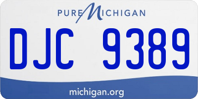MI license plate DJC9389