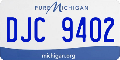 MI license plate DJC9402