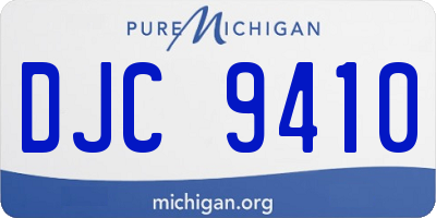 MI license plate DJC9410