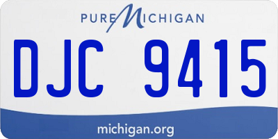MI license plate DJC9415