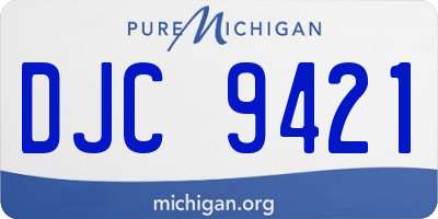 MI license plate DJC9421