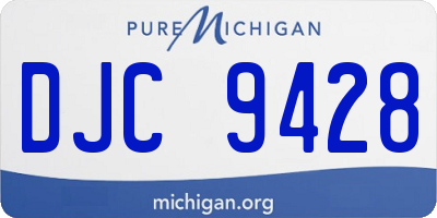 MI license plate DJC9428