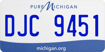 MI license plate DJC9451