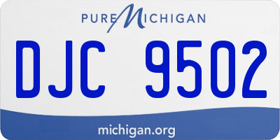 MI license plate DJC9502