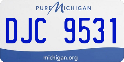 MI license plate DJC9531