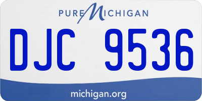 MI license plate DJC9536