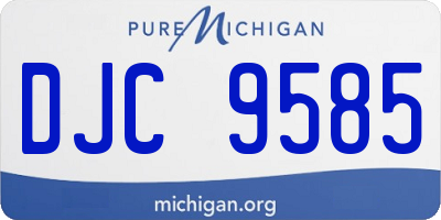 MI license plate DJC9585