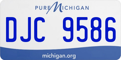 MI license plate DJC9586