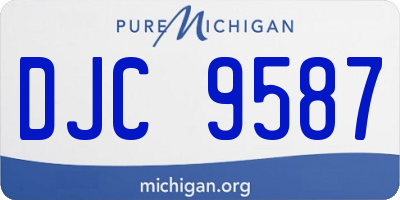MI license plate DJC9587