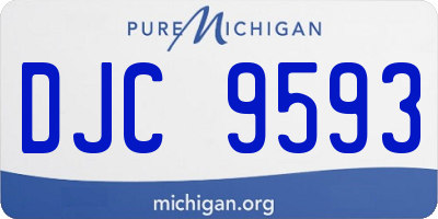 MI license plate DJC9593