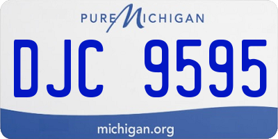 MI license plate DJC9595