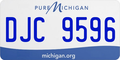 MI license plate DJC9596