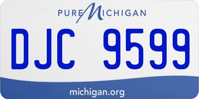 MI license plate DJC9599