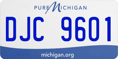 MI license plate DJC9601