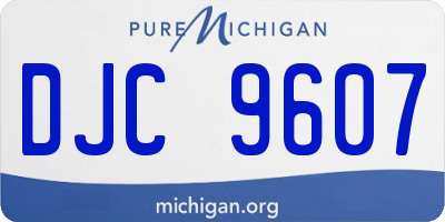 MI license plate DJC9607
