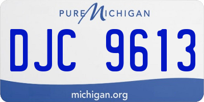 MI license plate DJC9613