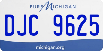 MI license plate DJC9625