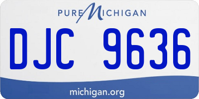 MI license plate DJC9636